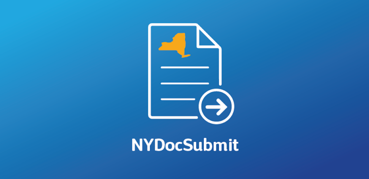 Logo for NYDocSubmit, the app for electronically submitting NYS benefits applications