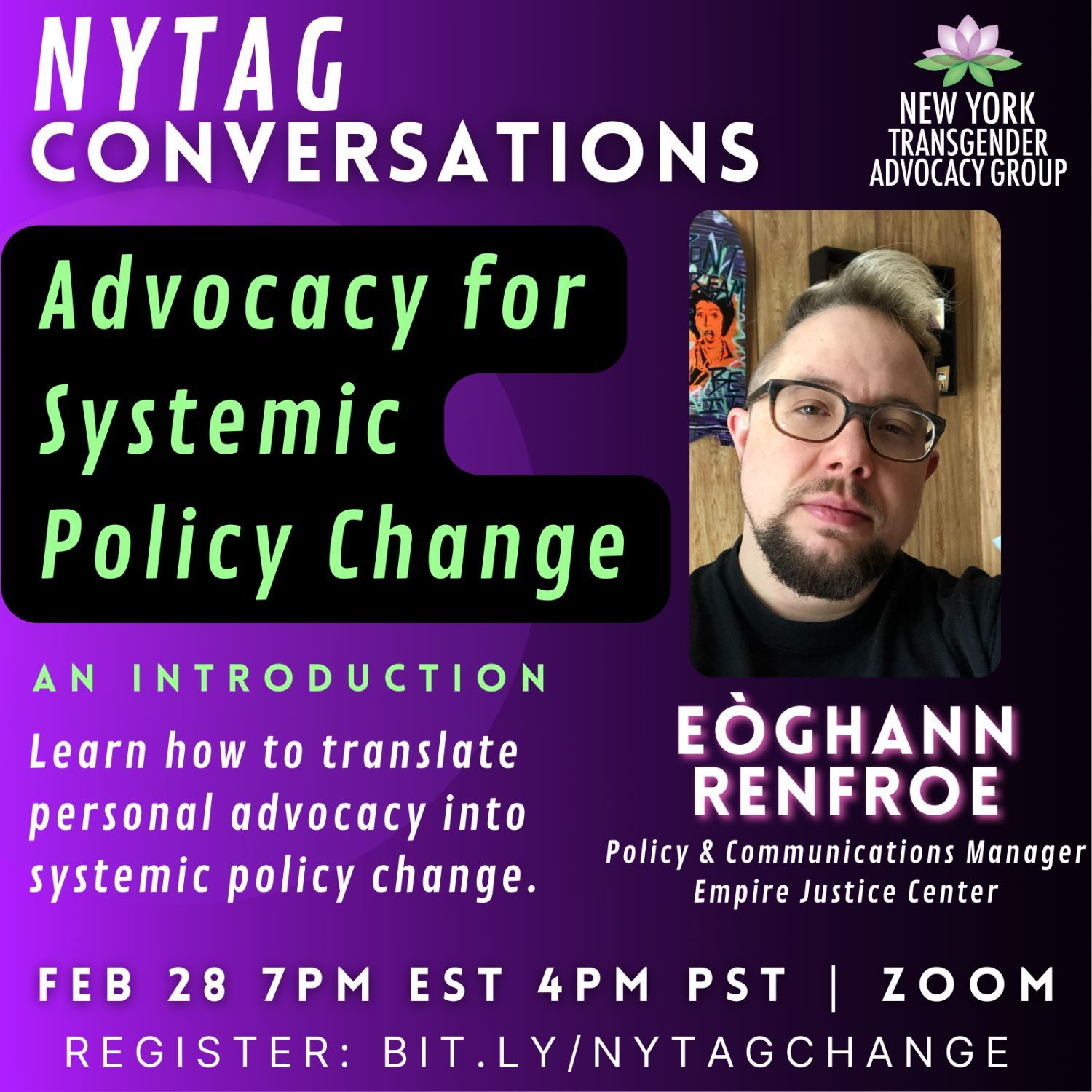 NYTAG Conversations: Advocacy for Systemic Policy Change - bit.ly/nytagchange
