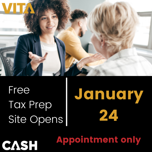 Free Tax Prep site opens January 24 - Appointment only