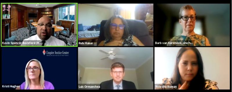 Screencap of Zoom panel on equity and anti-racism July 15, 2021