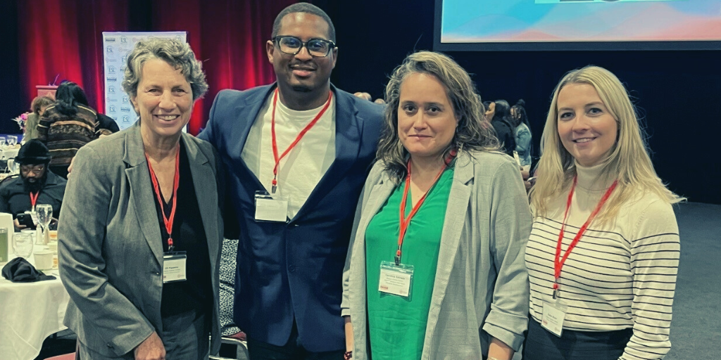 Jill Paperno, Junior Dillion, Carolina Estrada, and Katie Blum at Interrupt Racism 2023.